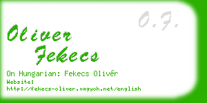 oliver fekecs business card